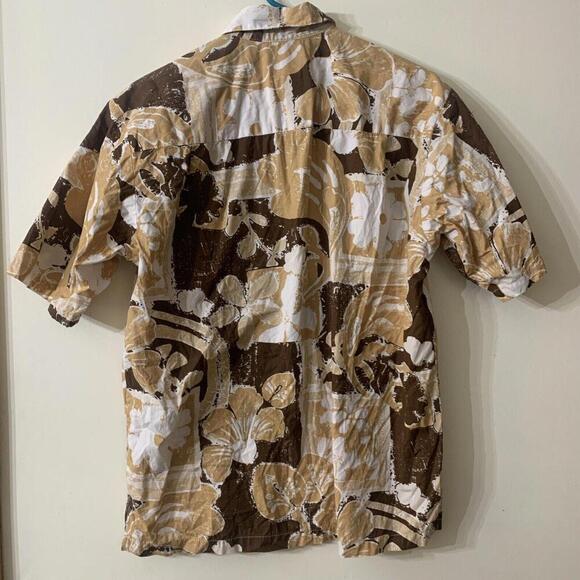 Kahala 1936 Mens Hawaiian Made Aloha Shirt Brown Button Up Tropical Floral Sz SM - Picture 6 of 6
